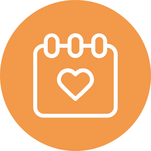 500x500px Icon Orange Circle calendar